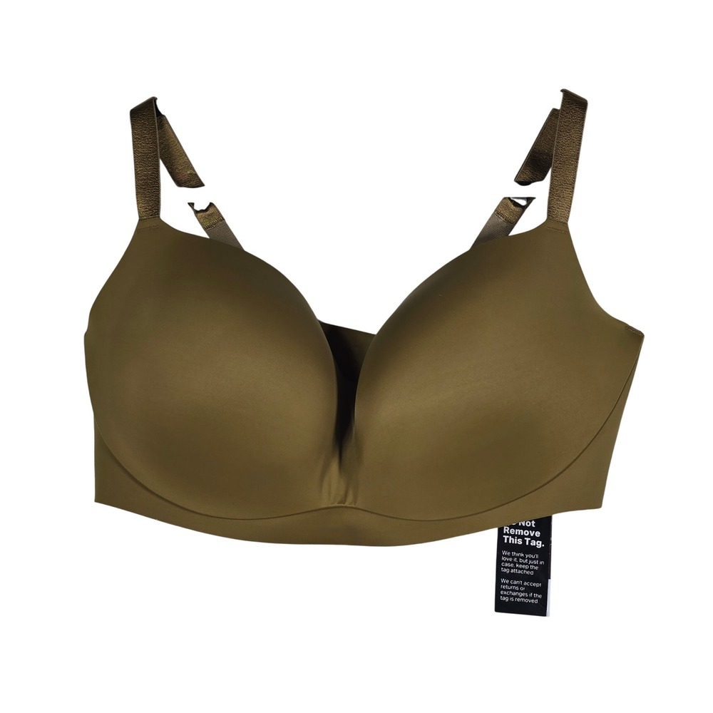 EBY Seamless Wireless Bra Olive Green Bronze LDD Molded Cups Comfort NWT